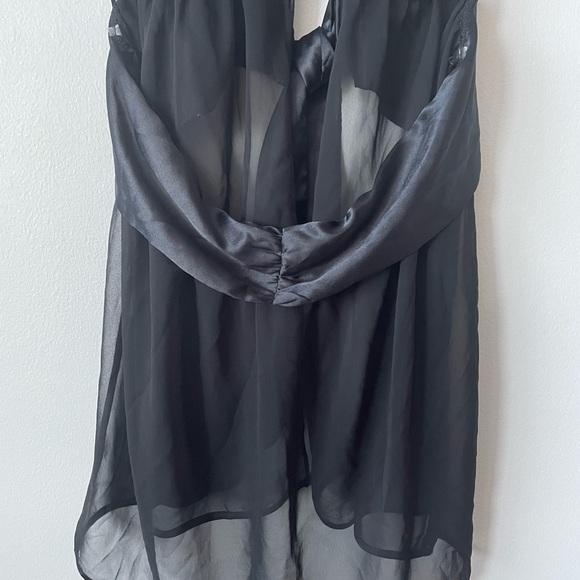Victoria's Secret Black Sheer Satin and Lace Halter Babydoll Size Large - Picture 10 of 12